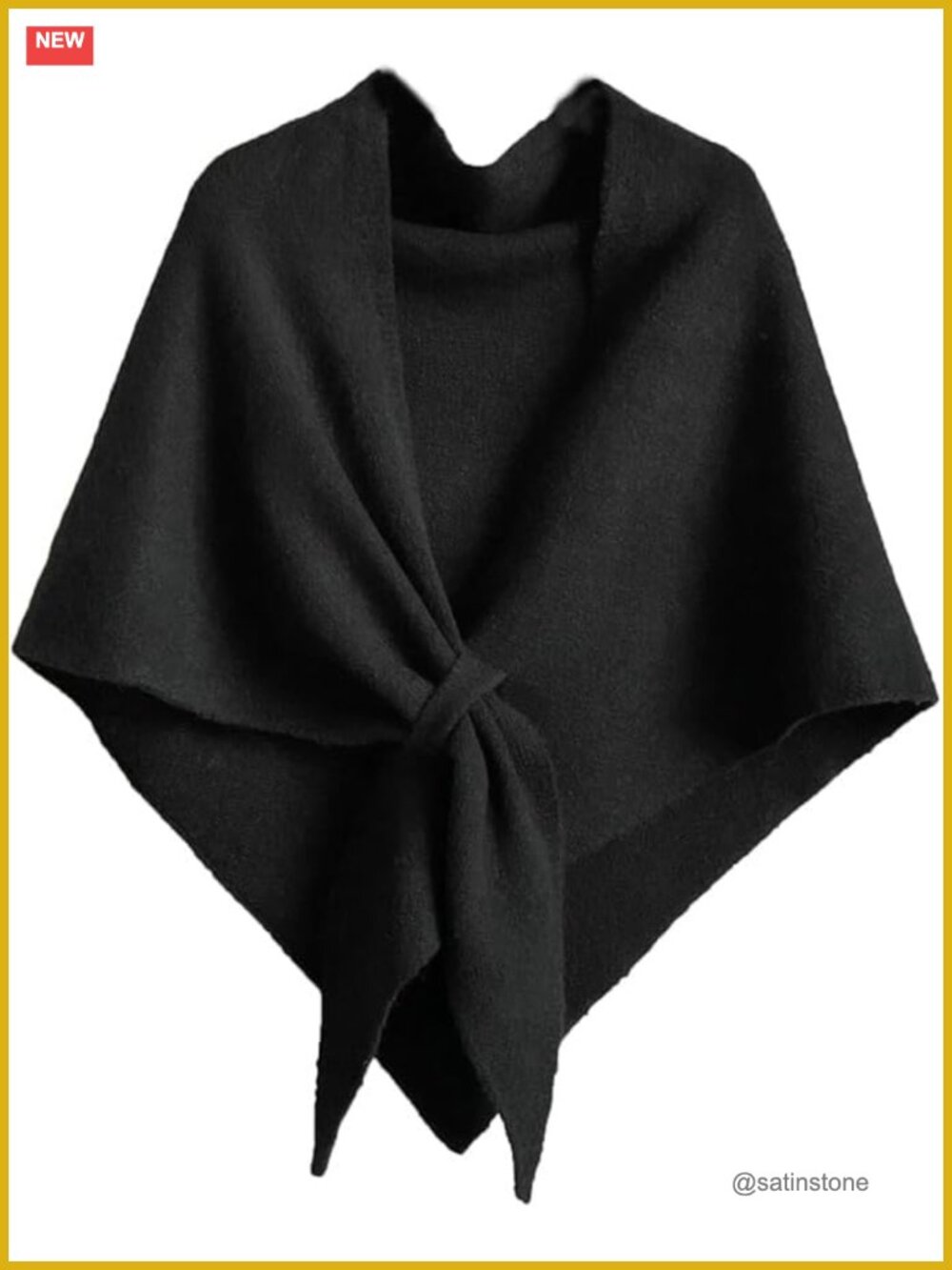 Knitted Wool Blend Triangle Shawl Wrap Women's Pashmina Scarf Shrug Cardigan